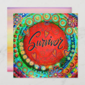 Spaß farbenfrohe Whimsical Survivor Ermutigung Dankeskarte (Vorne/Hinten)