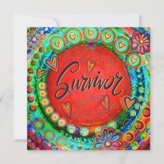 Spaß farbenfrohe Whimsical Survivor Ermutigung Dankeskarte (Vorderseite)