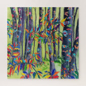Spaß farbenfroher Blauwald & Grünwald Puzzle (Vertikal)