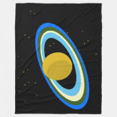 Spaß Farbenfroher Planet Saturn Rings Sterne Weltr Fleecedecke (Vorderseite)