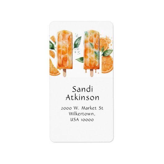 Spaß, farbenfroher Sommer Orangenpopulationen & Or Adressaufkleber (Vorne)