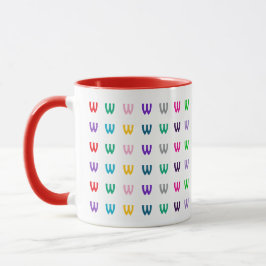 Spaß Farbige Personalisierte Monogramm oder Alter Tasse