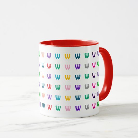 Spaß Farbige Personalisierte Monogramm oder Alter  Tasse (VorderseiteRechts)