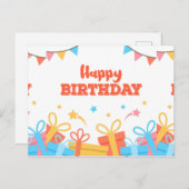 Spaß farbiges Glück zum Geburtstag Postkarte (Vorne/Hinten)
