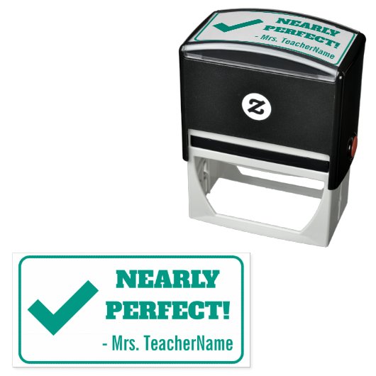 Spaß "FAST PERFEKT!" + Tutor Name Rubber Briefmark Permastempel (Beispiel)