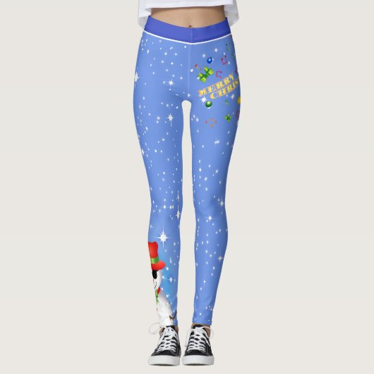 Spaß feierlich Frohe Weihnachten mit Funky Snowman Leggings (Vorderseite)