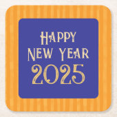 Spaß feierlich Glück Neujahr Mitternacht blauen St Rechteckiger Pappuntersetzer (Vorderseite)