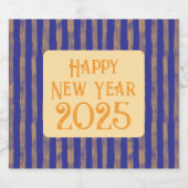 Spaß feierlich Glück Neujahr Mitternacht blauen St Schaumweinetikett (Einzelnes Label)