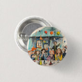 Spaß, Fest-Illustration Button (Vorne & Hinten)