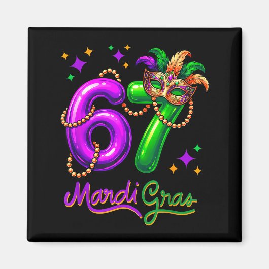 Spaß Feste 67 Mardi Gras Party Luftballons Perlen  Magnet (Vorne)