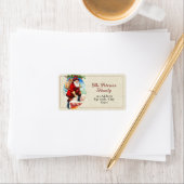 Spaß Festlich Vintager Viktorianischer Weihnachten Adressaufkleber (Insitu)