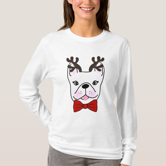 Spaß festliches Frenchie. T-Shirt (Vorderseite)
