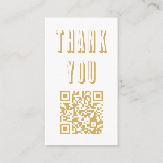 Spaß fett groß danke Gold QR-Code Begleitkarte (Vorderseite)