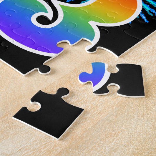 Spaß-Feuerwerke + Regenbogen-Muster "33" Puzzle (Seite)