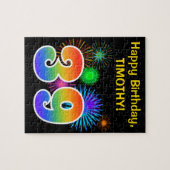 Spaß-Feuerwerke + Regenbogen-Muster "39" Puzzle (Horizontal)