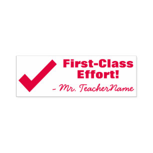 Spaß "First Class Effort!" Tutor Rubber Briefmarke Permastempel