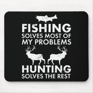 Spaß Fischen und Jagd Geschenk Weihnachten Spaß Hu Mousepad