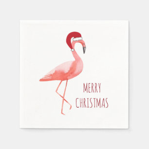 Spaß-Flamingo-Weihnachtsservietten Serviette