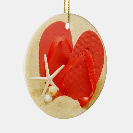 Spaß-Flipflops Keramik Ornament (Rechts)