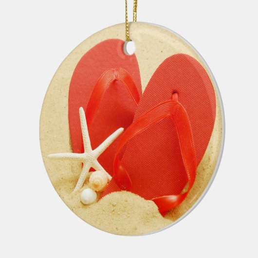 Spaß-Flipflops Keramik Ornament (Links)