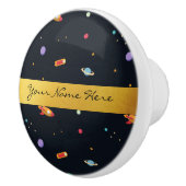 Spaß-flippige Retro äußere Weltraumrakete u. Keramikknauf (Rechts)