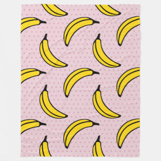 Spaß-flippiger großer Bananen-Rosa-Tupfen-Druck Fleecedecke
