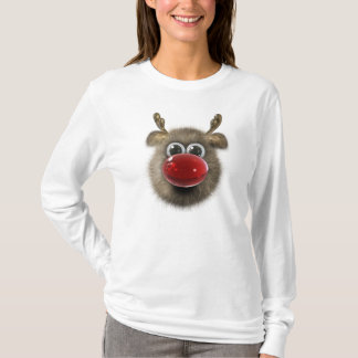 Spaß-flockiger Ren-Weihnachtspullover T-Shirt