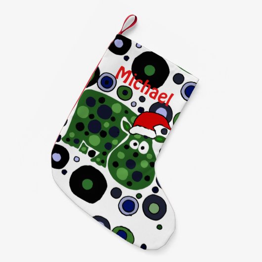 Spaß-Flusspferd-Kunst-abstrakter WeihnachtsStrumpf Kleiner Weihnachtsstrumpf (Vorderansicht (hängend))