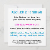 Spaß Freitag Sleepover oder Slumber Tee Geburtstag Einladung (Rückseite)