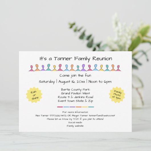 Spaß-Freunde oder Wiedersehen-Party Einladung (Stehend Vorderseite)