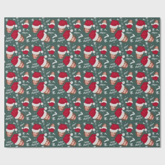 Spaß froh Weihnachts-Illustration Foto Name Geschenkpapier (Flach)