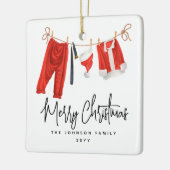 Spaß frohe Weihnachten Weihnachtsmann Keepake Keramikornament (Links)