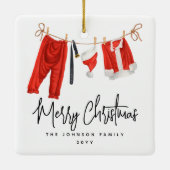 Spaß frohe Weihnachten Weihnachtsmann Keepake Keramikornament (Rückseite)