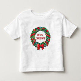 Spaß frohe Weihnachten Whimsical Reef Red Bow Mode Kleinkind T-shirt