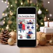 Spaß frohe Weihnachts-Collage Zeitung Feiertagskarte