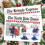 Spaß frohe Weihnachts-Collage Zeitung Feiertagskarte<br><div class="desc">Dieses Design zeichnet sich durch eine fröhliche Weihnachtsfeier aus,  mit einer Collage aus Foto und einem lustigen Nordpol,  mit einem 6-Foto,  typografischer Typografie,  einem einzigartigen Zeitungsnewsletter,  einem niedlichen whimsical Santa,  einem rot-weiß,  kantigen Streifen gestreift,  einer lustigen Urlaubskarte.</div>