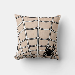 Spaß Frohes Halloween Spinne mit Netz Jute Kissen