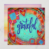Spaß fröhlich dankbare Segnungen Inspiration Dankeskarte (Vorne/Hinten)