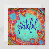 Spaß fröhlich dankbare Segnungen Inspiration Dankeskarte (Vorderseite)