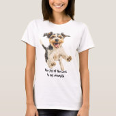 Spaß fröhlich Happy Terrier Dog Scripting T-Shirt (Vorderseite)
