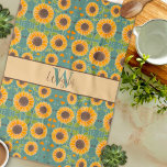 Spaß fröhlicher Sonnenblumen Individuelle Name Ini Geschirrtuch<br><div class="desc">Fun Chic Personalisiert Name Initial Floral Muster Modernes Küchentuch. Diese farbenfrohen Sonnenblumenhandtücher sind perfekt, um Ihrer Küche einen farbenfrohen Pop zu verleihen. Machen Sie sie einzigartig, indem Sie Ihren Namen oder Ihr Lieblings-Zitat hinzufügen. Ob Sie ein erfahrener Koch oder ein aufstrebender Zuhause-Koch sind, diese Handtücher sind der ideale Begleiter für...</div>