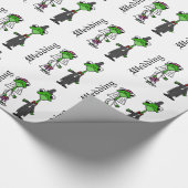 Spaß-Frosch-Braut-und Bräutigam-Hochzeits-Entwurf Geschenkpapier (Ecke)