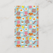 Spaß-Frühstücksnahrung-Illustrations-Muster Visitenkarte (Rückseite)