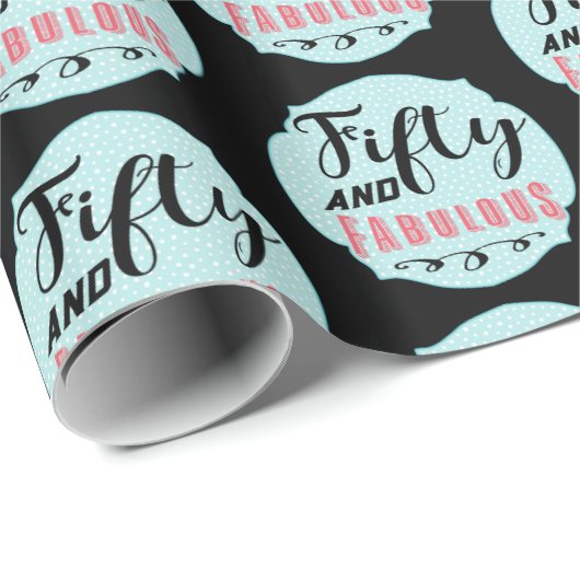 Spaß fünfzig und fabelhafte geschenkpapier (Rolleneckpunkt)