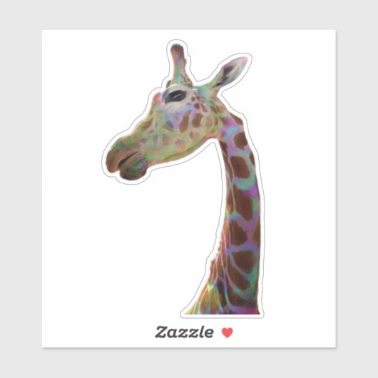 Spaß funky bunt funky giraffe aufkleber (Blatt)