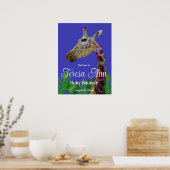 Spaß funky bunter Giraffe Baby Shower Board Poster (Küche)