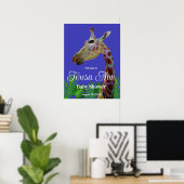 Spaß funky bunter Giraffe Baby Shower Board Poster (Heimbüro)