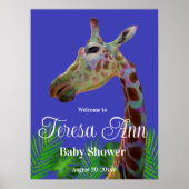 Spaß funky bunter Giraffe Baby Shower Board Poster (Vorne)