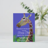 Spaß funky bunter Giraffe Babydusche Einladung Postkarte (Stehend Vorderseite)
