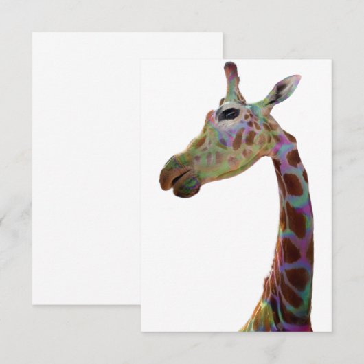 Spaß funky farbenfrohe Giraffe Dankeskarte (Vorne/Hinten)